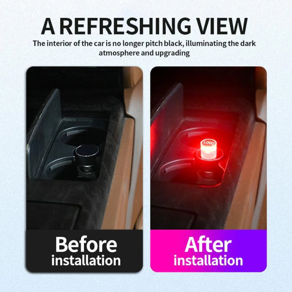 Mini luce LED USB decorativa per interni auto