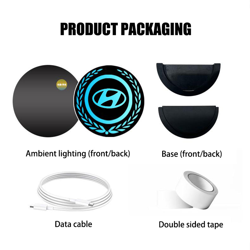 Újratölthető LED autós logó - Neon fényhatás